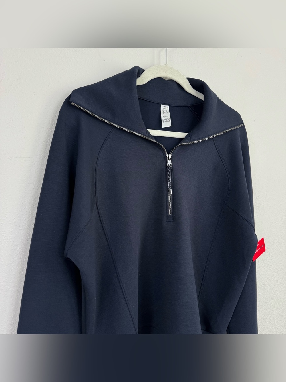 SPANX Softstreme AirEssentials Half Zip Pullover Sweatshirt Women’s L Navy NWT - Picture 3 of 13